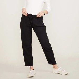 Hatch The Paperbag Trouser in Black - Relaxed Essential Maternity Pants